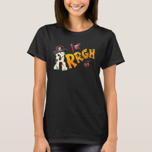 Womens Argh Cute Pirate Print Letters T-Shirt