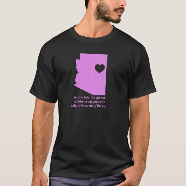 Womens Arizona Girl State Map Heart Pride  Cute  1 T-Shirt (Front)