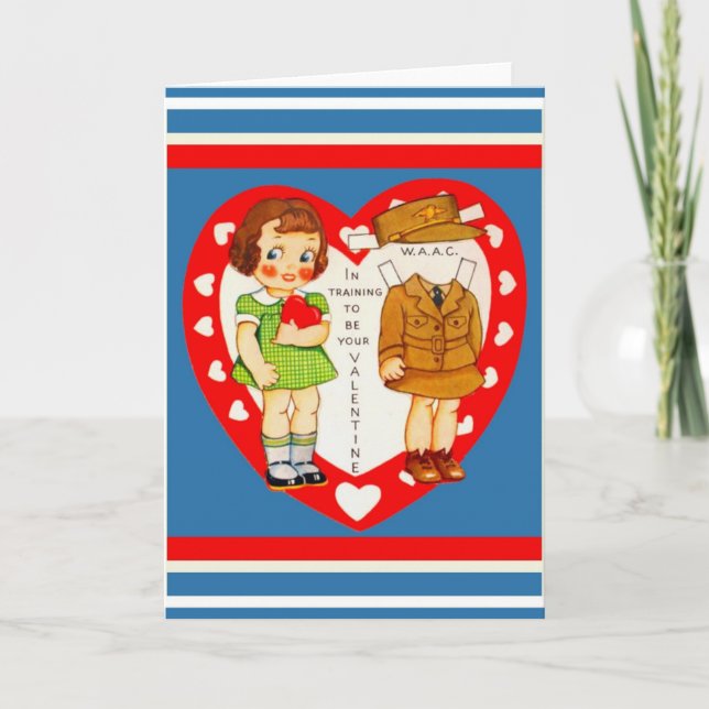 Women's Army WAAC WWII Valentine card copy (Front)