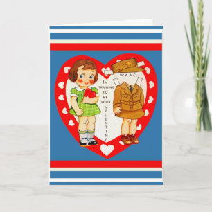 Women's Army WAAC WWII Valentine card copy