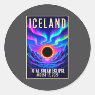 Women's Art Solar Eclipse 2026 Totality 12th Augus Classic Round Sticker