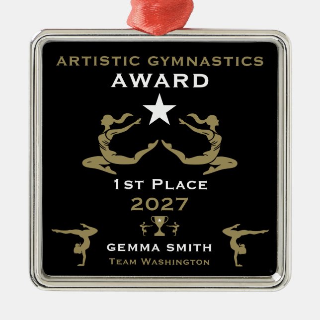 Women's Artistic Gymnastics Metal Ornament (Front)