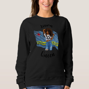 Womens Aruba Libra Queen Afro Hair African Aruban Sweatshirt