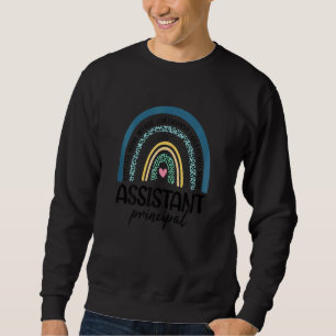 Womens Assistant Principal Boho Rainbow Leopard Te Sweatshirt