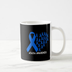 Womens Ataxia Awareness blue ribbon Gift V-Neck T- Coffee Mug