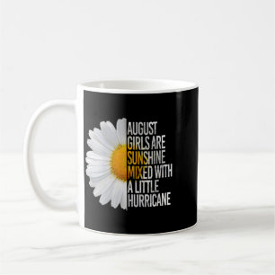 Womens August Birthday Womens Gift Funny Daisy Coffee Mug