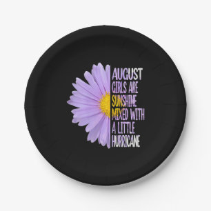Womens August Birthday Womens Gift Funny Daisy Paper Plate