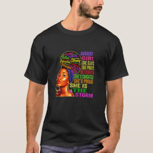 Womens August Girl She Slays & Prays August Birth T-Shirt