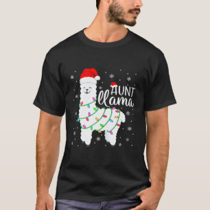 Womens Aunt Llama Christmas Llama Aunt Alpaca San T-Shirt