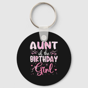 Women's aunt of the birthday girl matching pink key ring