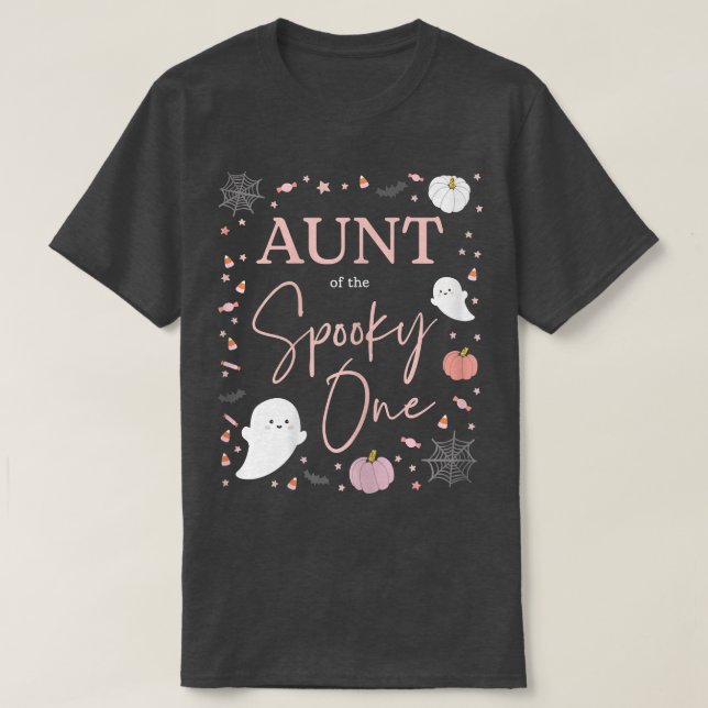 Womens Aunt of the Spooky One Girl First Birthday  T-Shirt (Design Front)