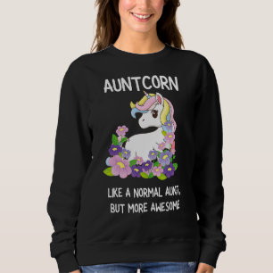 Womens  Auntcorn Unicorn Costume Aunty 1 Sweatshirt