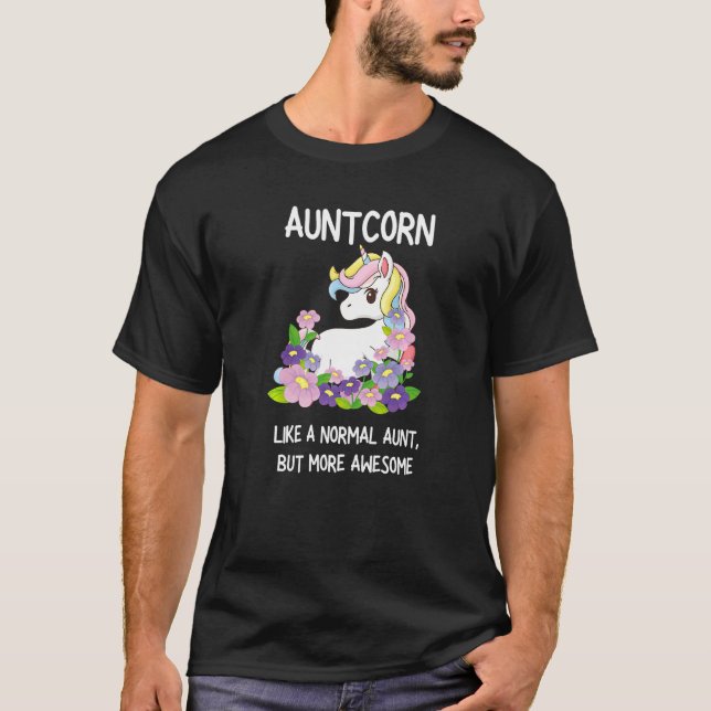 Womens  Auntcorn Unicorn Costume Aunty  1 T-Shirt (Front)