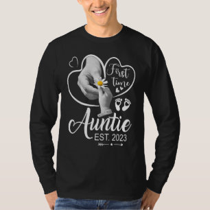 Womens Auntie 2023 Mother's Day First Time Auntie T-Shirt