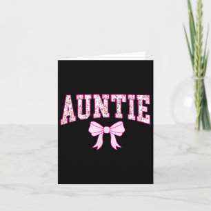 Womens Auntie Coquette Bow Pink Aesthetic Mothers  Card