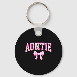 Womens Auntie Coquette Bow Pink Aesthetic Mothers  Key Ring