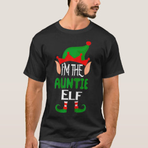 Womens Auntie Elf Costume Funny Matching Group Fam T-Shirt