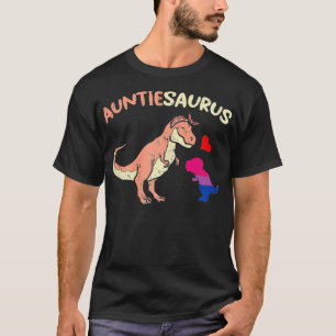 Womens Auntiesaurus Gay Aunt Dinosaur Dino LGBTQ B T-Shirt