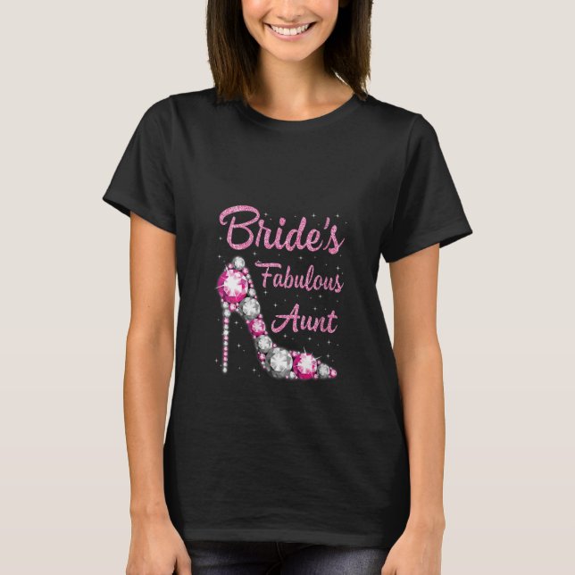 Womens Aunt's Fabulous Bride Happy Wedding Married T-Shirt (Front)