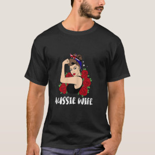 Womens Aussie Wife Pride Australian Flag Girl Auss T-Shirt