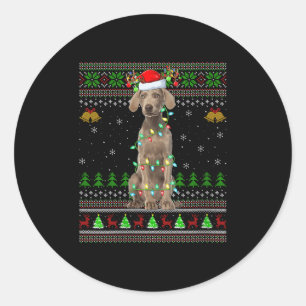 Womens Australian Cattle Dog Ugly Christmas Sweate Classic Round Sticker