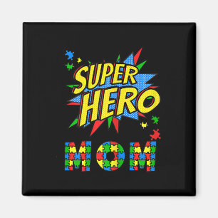 Womens Autism Awareness For Super Hero Mum Blue Ap Magnet