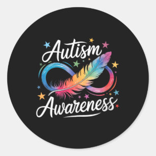 Womens Autism Awareness Infinity Symbol Design For Classic Round Sticker