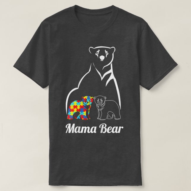 Womens Autism Awareness Mama Bear Mum Gifts  T-Shirt (Design Front)