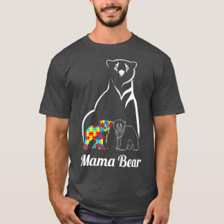 Womens Autism Awareness Mama Bear Mum Gifts  T-Shirt