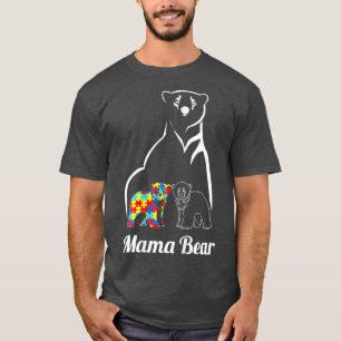 Womens Autism Awareness Mama Bear Mum Gifts T-Shirt
