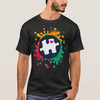 Womens Autism Awareness Puzzle Piece Love Autistic T-Shirt