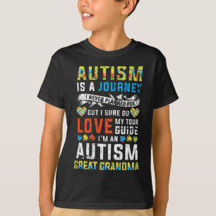 Womens Autism grandma Great Grandma Journey Quote  T-Shirt