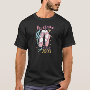 Womens Awesome Since 2005 18th Ballerina Birthday  T-Shirt