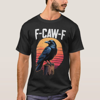 Womens awF Black Crow Black Bird Retro Sunset Vint T-Shirt