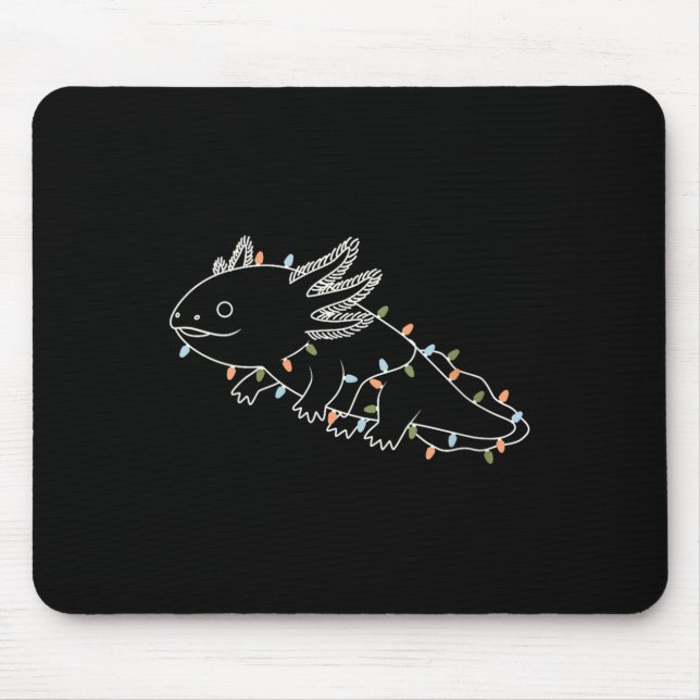 Womens Axolotl Tree Merry Christmas Funny Ugly Chr Mouse Pad (Front)