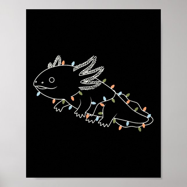 Womens Axolotl Tree Merry Christmas Funny Ugly Chr Poster (Front)