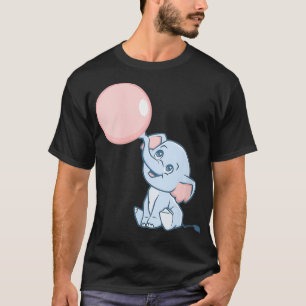 Womens Baby Elephant Pink Bubblegum Baby Shower Ge T-Shirt
