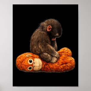 Women's baby monkey punch poster