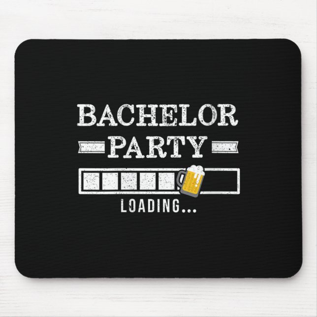 Womens Bachelor Loading Groom Bride Party Funny V- Mouse Pad (Front)