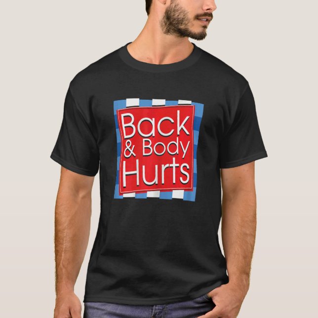 Womens  Back Body Hurts Quote Workout Gym Top 3 (Front)