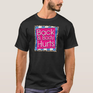 Womens  Back Body Hurts Quote Workout Gym Top  3