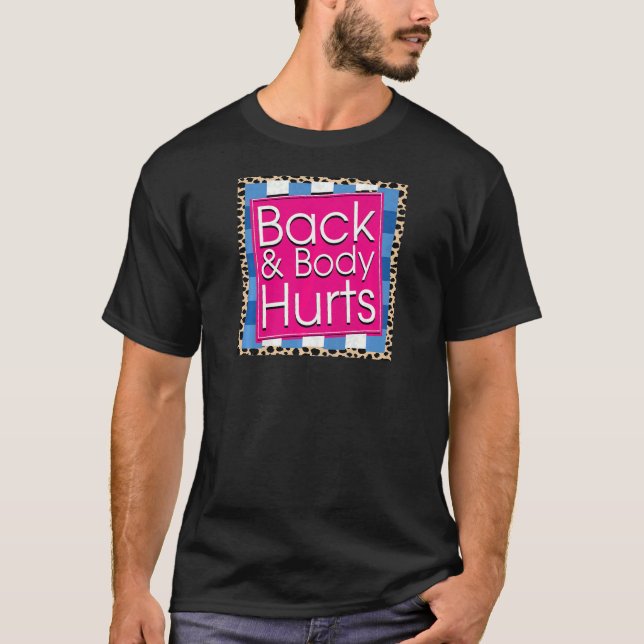 Womens  Back Body Hurts Quote Workout Gym Top  3 (Front)