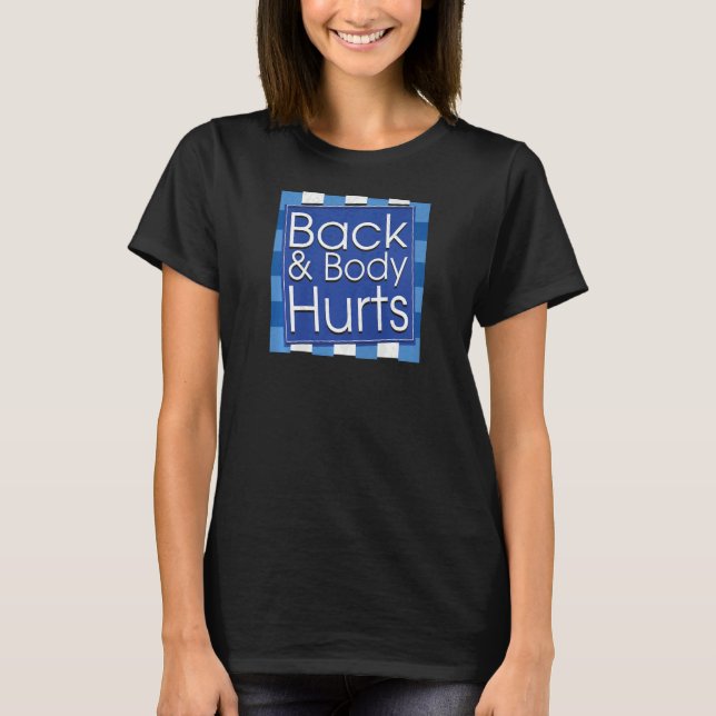 Womens  Back Body Hurts Quote Workout Gym Top  4 (Front)