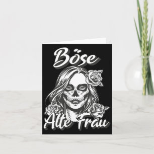 Womens Backprint Evil Old Woman Black Humour And Card