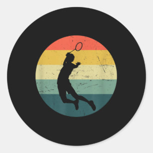 Womens Badminton Player Badminton Classic Round Sticker