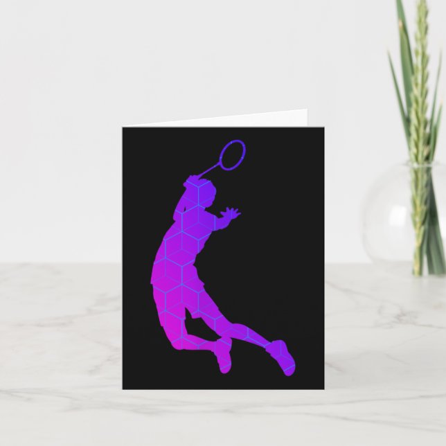 Womens Badminton Player Badminton Shuttle  Card (Front)