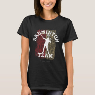 Womens Badminton Singapore Net Games Player Badmin T-Shirt