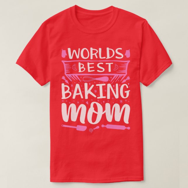 Womens Baking Mum Baker Confectioner Baking Utensi T-Shirt (Design Front)