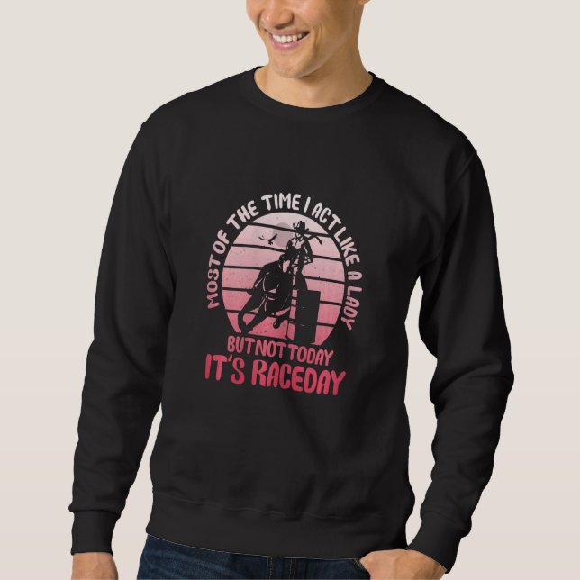Womens Barrel Horse Barrel Racing Girl Barrel Race Sweatshirt (Front)