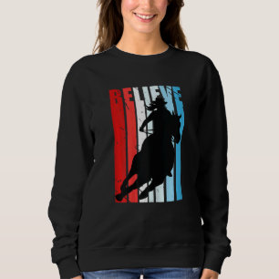 Womens Barrel Racing Horse Riding Cute Red White B Sweatshirt